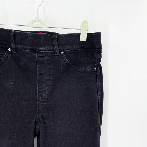 Spanx Ankle Skinny Jeans Sz S Clean Black High Waisted Pull On Stretch Pockets - Picture 2 of 9